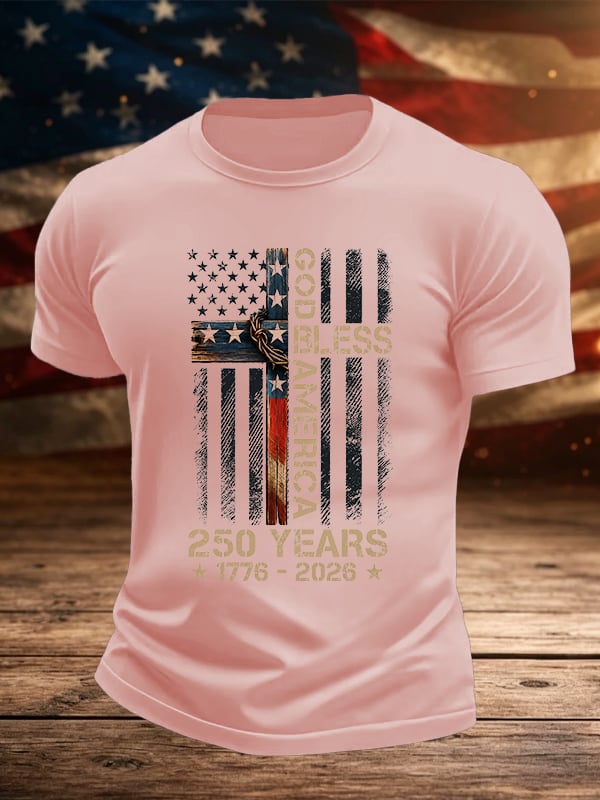 Men's GOD BLESS AMERICA Printed T-Shirt