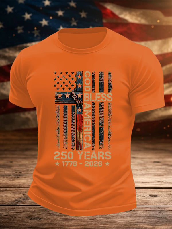 Men's GOD BLESS AMERICA Printed T-Shirt