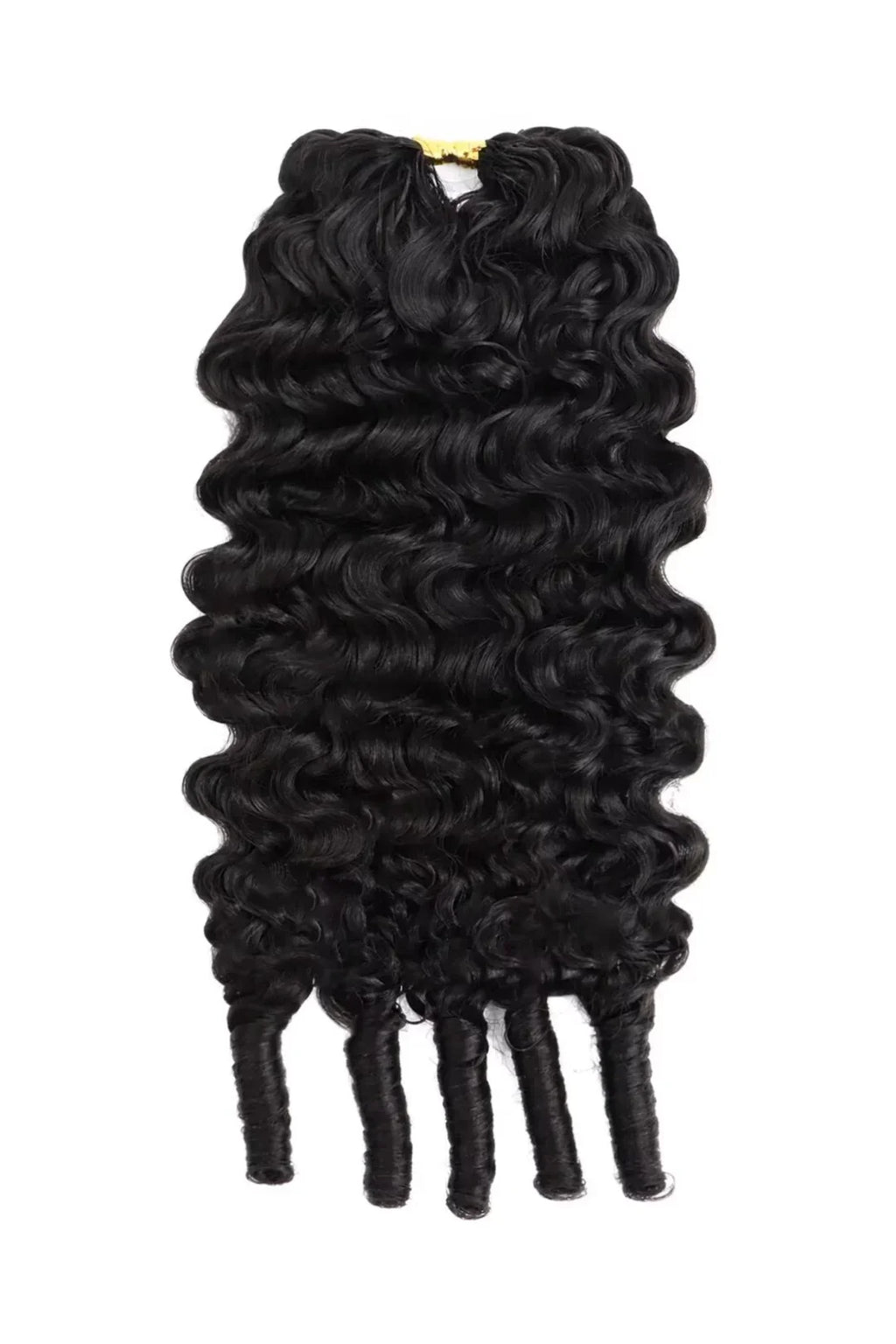 Double Drawn Feather Crochet Hair Burmese Water Curly Human Hair