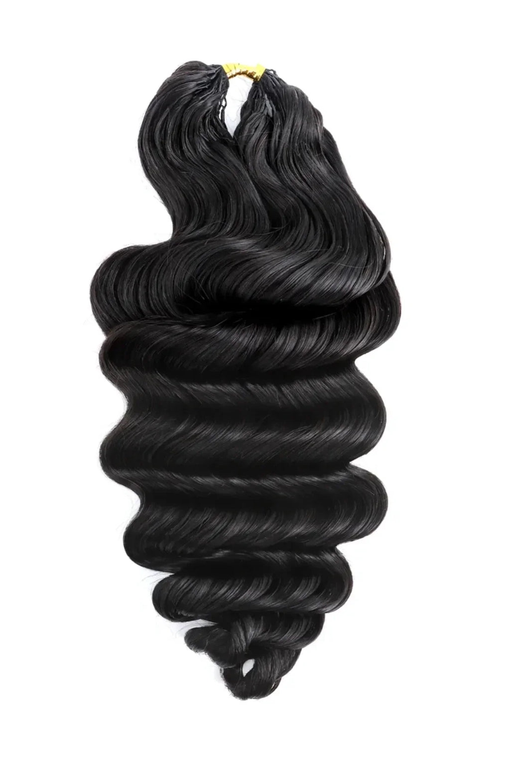 Double Drawn Feather Crochet Hair Extension Loose Wave Human Hair