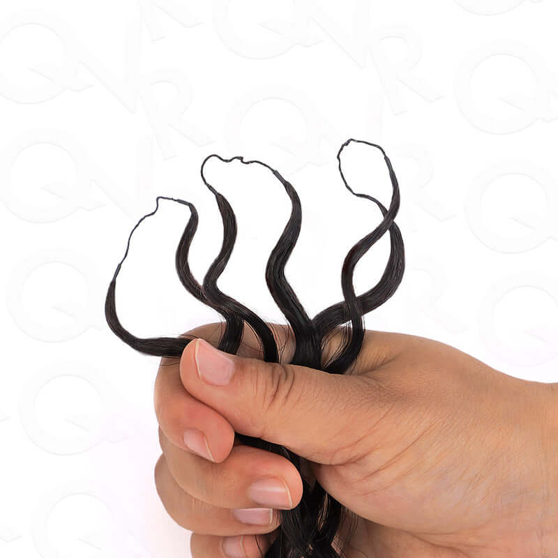 QVR Premium Chinese Hair Small Kinky Curly Virgin Human Crochet Hair Natural Black Machine Made Feather Crochet Hairstyles