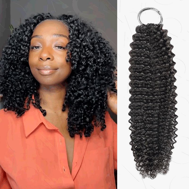 QVR Water Wave Crochet Hair Natural Black Machine Made Feather Human Hair Extension