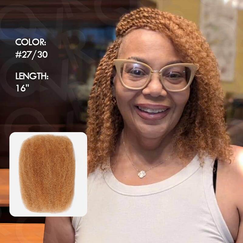 QVR #27/30 Afro Kinky Bulk Mixed Color Human Hair for Braiding DreadLock
