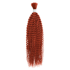 QVR Curly Wave Ginger Orange Bulk Human Hair Knotless Boho Braids No Weft Extensions