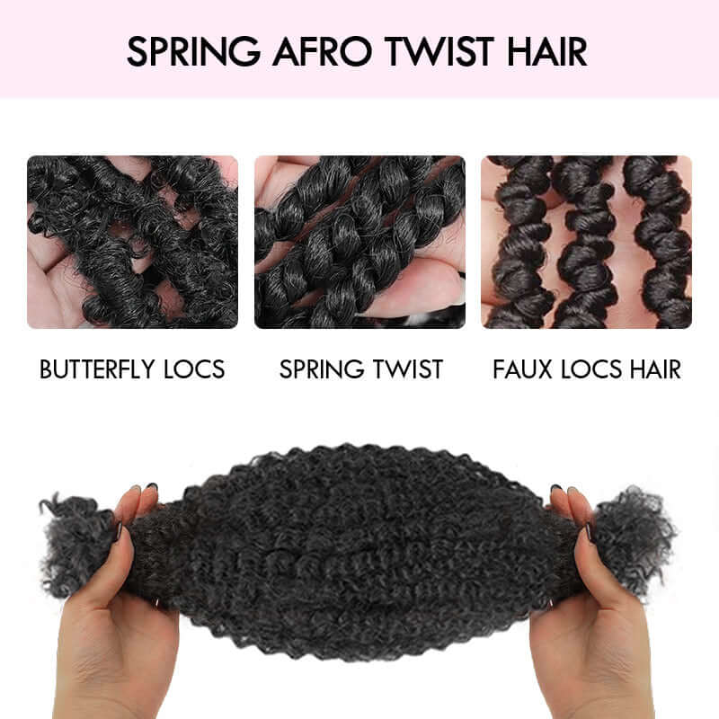 QVR Ombre Spring Twist Hair T1B/27 Color Type 3C 4A Hair Extensions