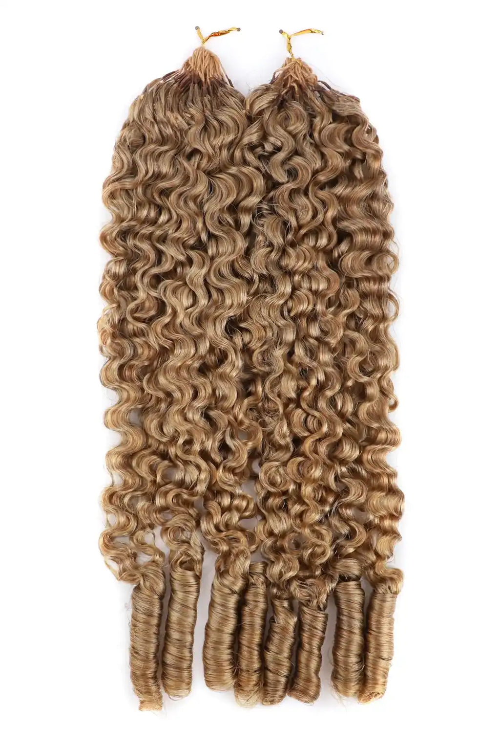 Honey Blonde #27 Burmese Curly with Spiral Curls Crochet Miracle Knots Hair