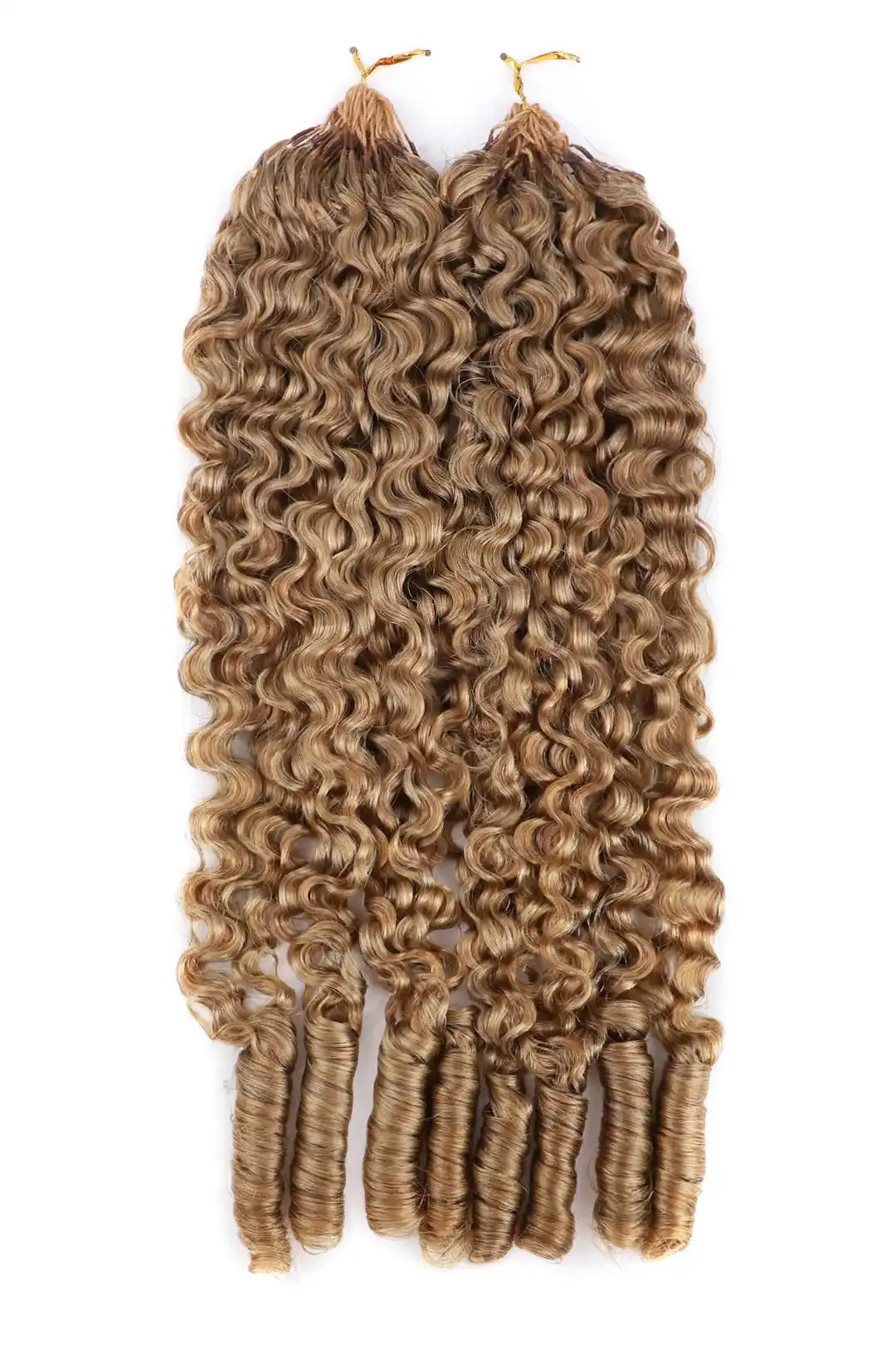 Honey Blonde #27 Burmese Curly with Spiral Curls Crochet Miracle Knots Hair