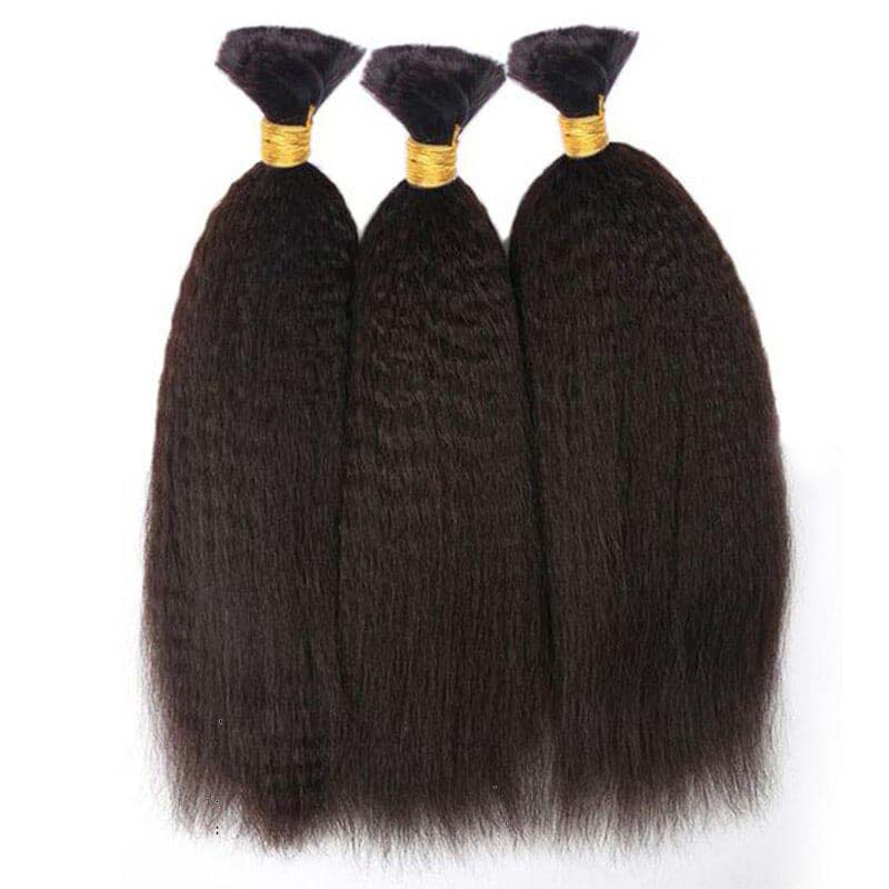 QVR 1 Pack Human Bulk Hair Extensions for Boho Knotless Braiding
