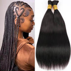 QVR 1 Pack Human Bulk Hair Extensions for Boho Knotless Braiding