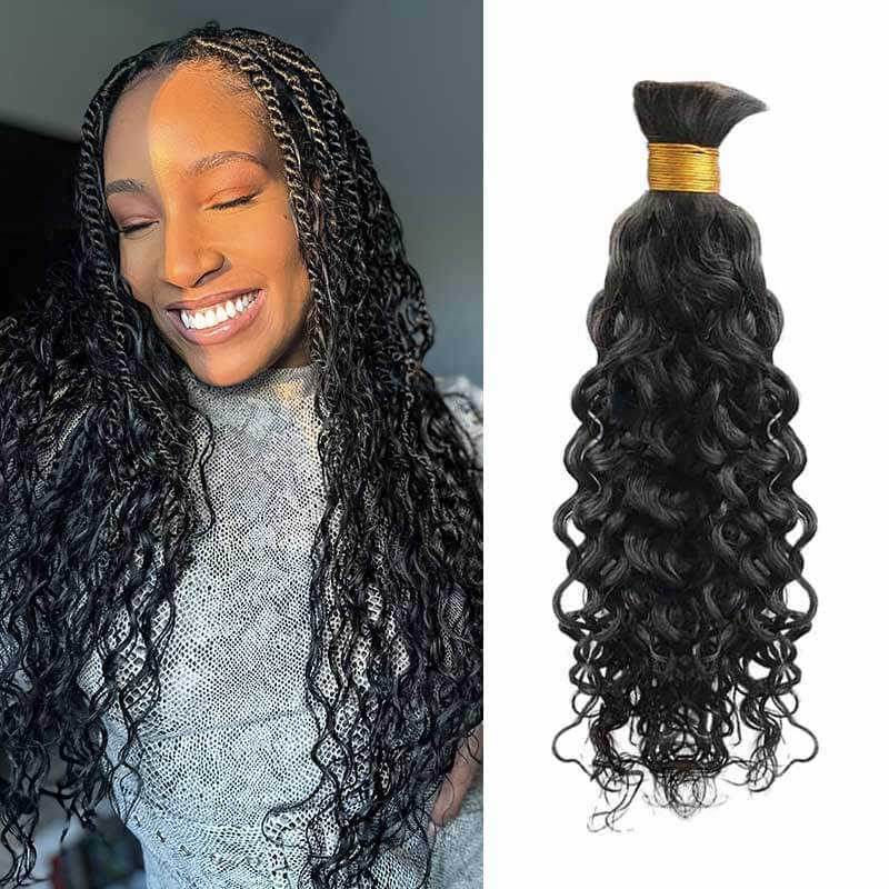 QVR Silk Straight Bulk Hair Extensions for Boho Knotless Braiding