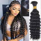 QVR 1 Pack Human Bulk Hair Extensions for Boho Knotless Braiding