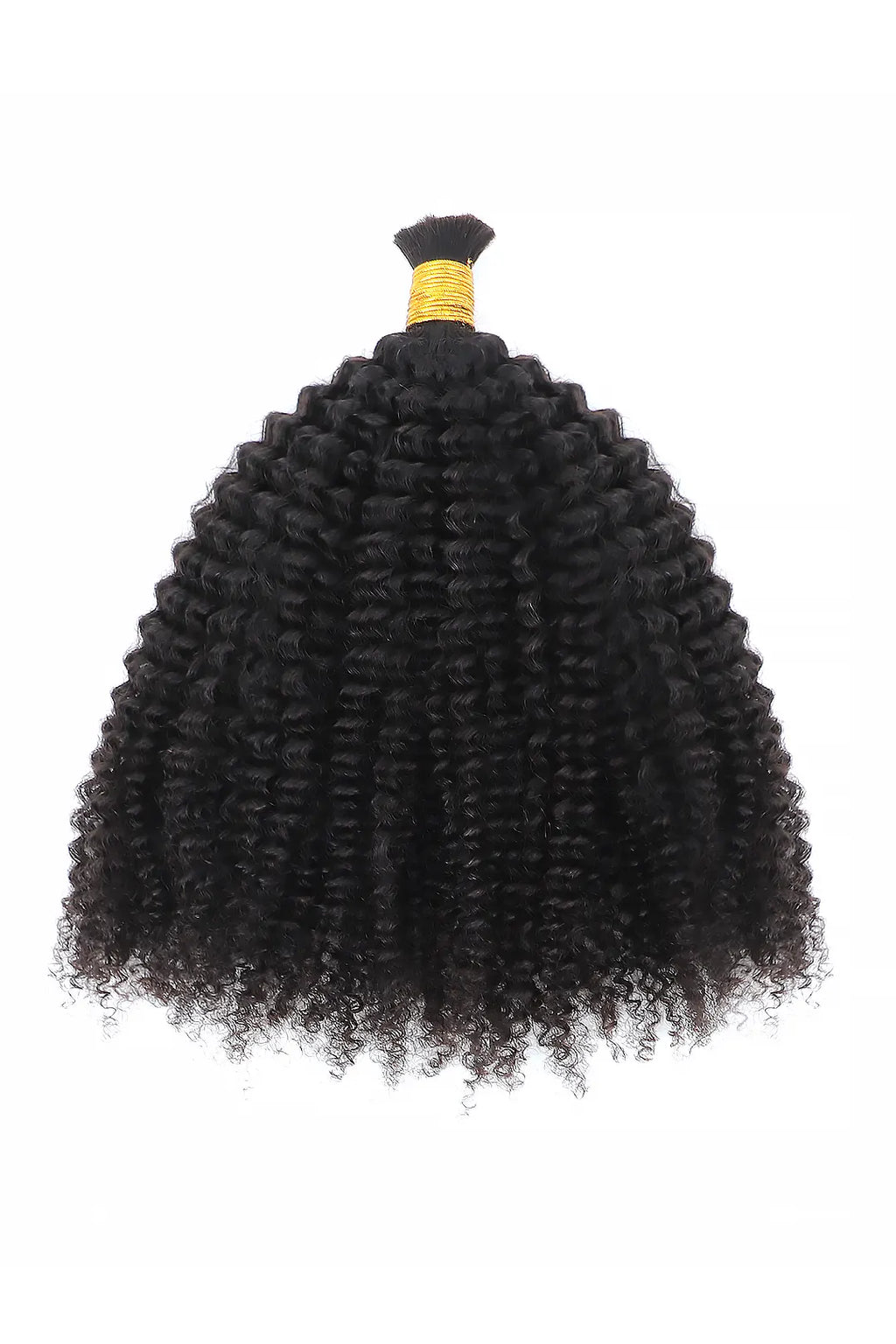 Kinky Curly Bulk Human Hair for Braiding Natural Black BU11