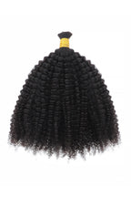 Kinky Curly Bulk Human Hair for Braiding Natural Black BU11