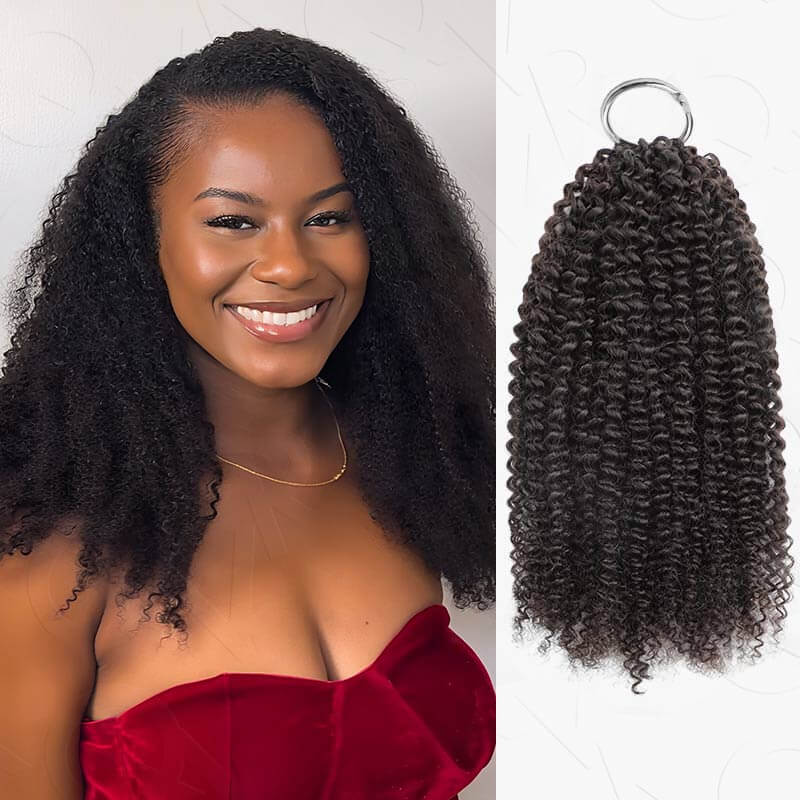 QVR Burmese Curly Crochet Hair Natural Black Machine Made Feather Crochet Human Hair Extension