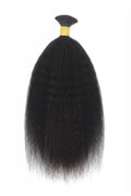 Kinky Straight Bulk Hair For Braiding Natural Black BU10