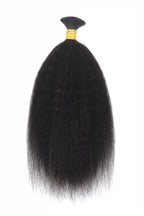 Kinky Straight Bulk Hair For Braiding Natural Black BU10