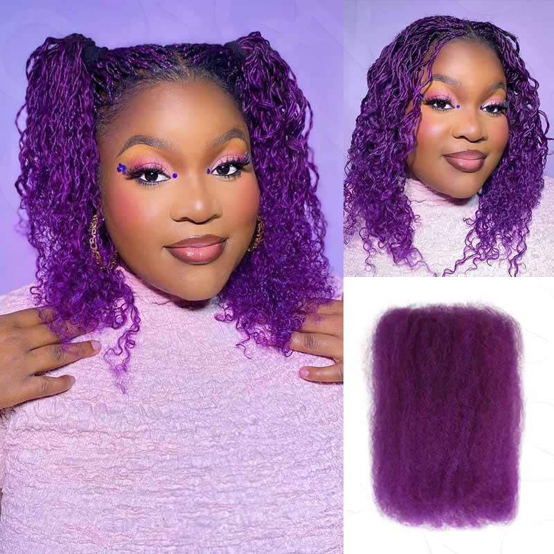 QVR Best Quality Kinky Twist Style 4 Packs Afro kinky Bulk Braiding Human Hair