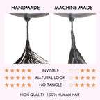 QVR Soft Deep Wave Feather Crochet Braid Natural Black Human Hair Extensions