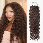 QVR Bright Brown #35D Human Crochet Hair Water Wave Machine Made Feather Crochet Hairstyle