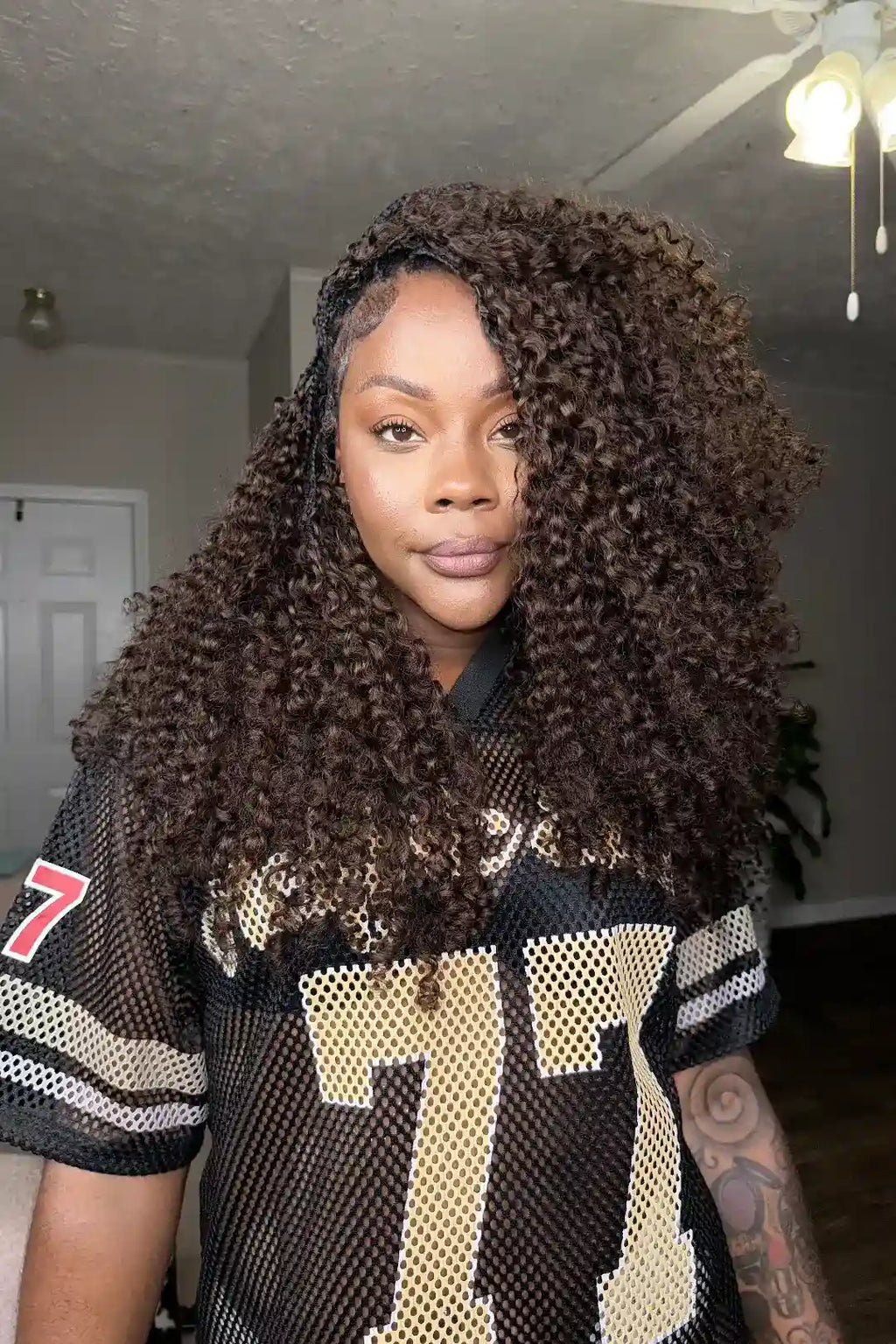 Dark Brown #4 Burmese Curly with Spiral Curls Crochet Miracle Knots Hair