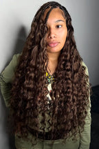 Double Drawn Dark Brown Loose Wave Bulk Hair For Braiding BU63