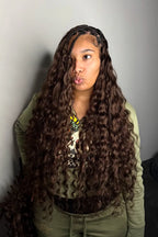 Double Drawn Dark Brown Loose Wave Bulk Hair For Braiding BU63
