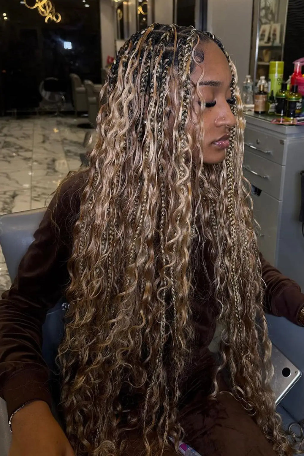 Double Drawn Medium Blonde Bulk Hair Loose Deep Wave BU38