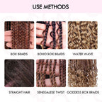 QVR Honey Blonde #27 Water Wave Bulk Hair Extensions for Boho Knotless Braiding