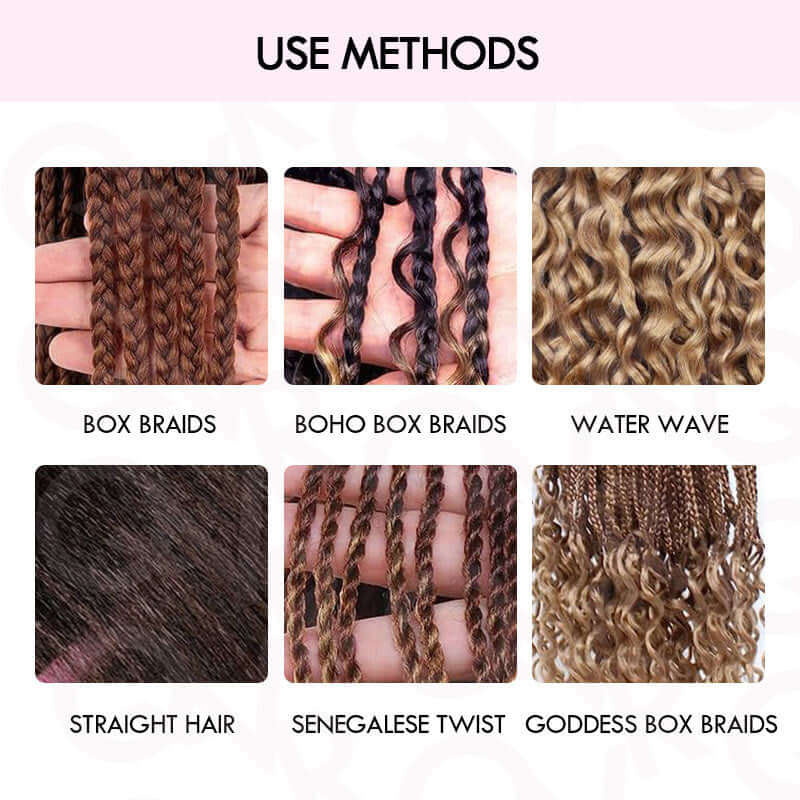 QVR Honey Blonde #27 Water Wave Bulk Hair Extensions for Boho Knotless Braiding
