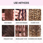 QVR Ombre #T20/VIOVLET Water Wave Bulk Hair Extensions for Boho Knotless Braiding