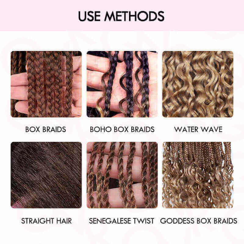 QVR Ombre #T20/VIOVLET Water Wave Bulk Hair Extensions for Boho Knotless Braiding