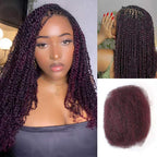 QVR Reddish Brown Color Afro Kinky Bulk Human Hair For Braiding Dreadlock Hair