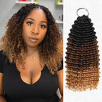 QVR Ombre Brown #T1B/4 Human Crochet Hair Small Kinky Curly Machine Made Feather Crochet Hairstyle