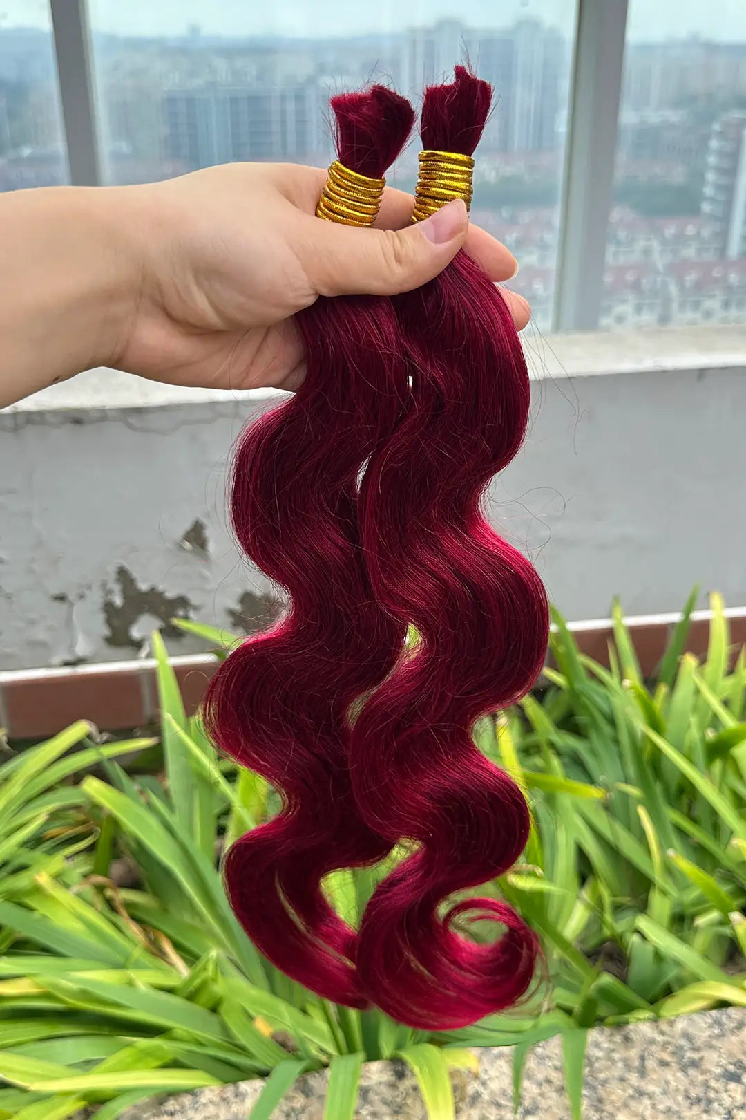 Burgundy 99J Body Wave Bulk Human Hair For Braiding BU28