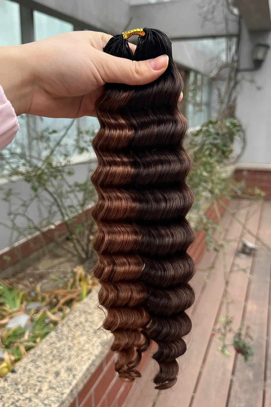 T-Natural Black Piano Color #4/30 Deep Wave Feather Crochet Hair