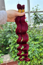Burgundy 99J Loose Wave Bulk Human Hair For Braiding