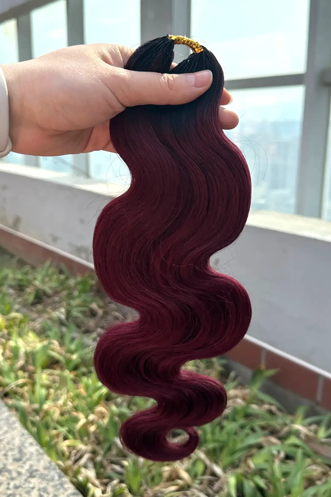 Double Drawn Burgundy Ombre Body Wave Crochet Hair - T1B/99J