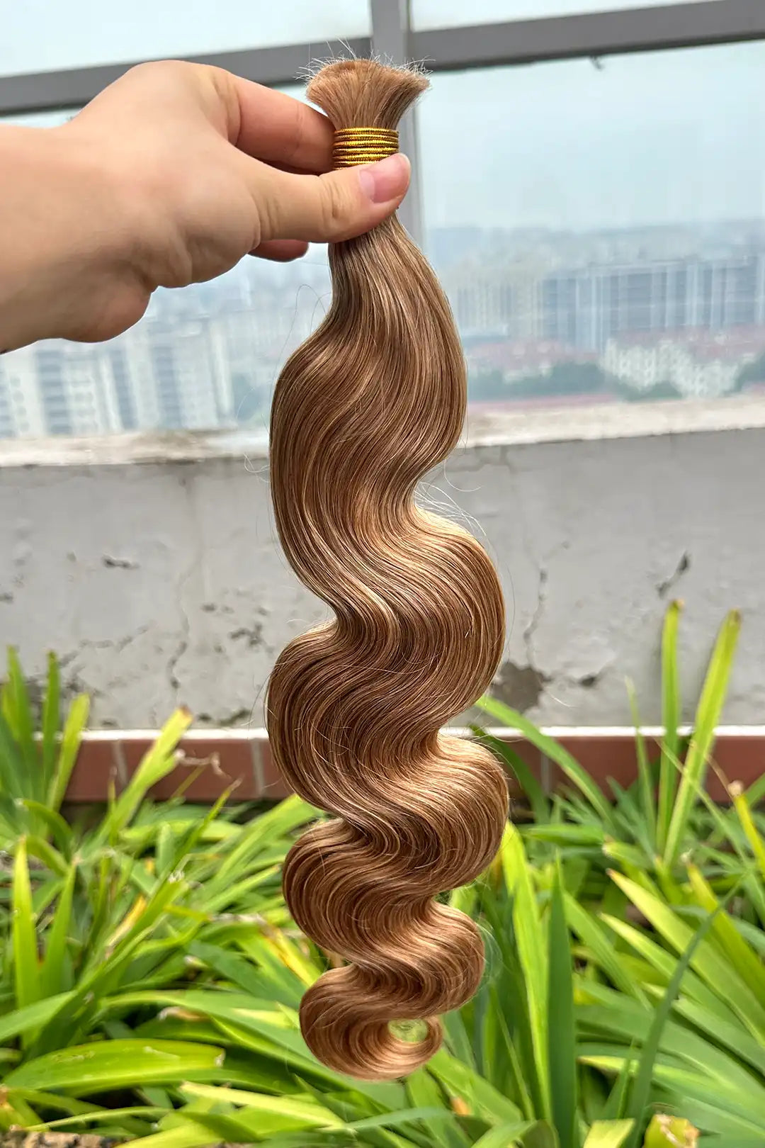Double Drawn Body Wave Medium Blonde Bulk Hair BU58