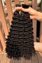 Double Drawn Burmese Curly Bulk Human Hair For Braiding BU49
