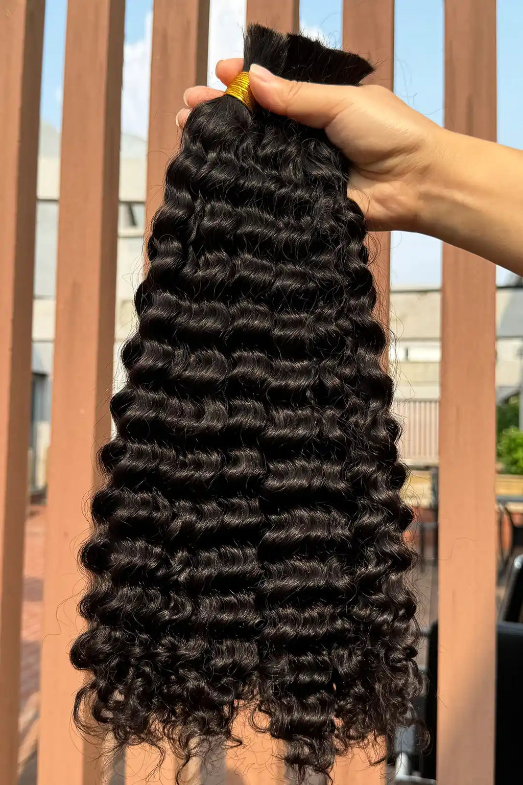 Double Drawn Burmese Curly Bulk Human Hair For Braiding BU49