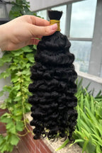 Double Drawn Water Deep Wave Bulk Human Hair For Braiding