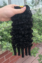 Double Drawn Feather Crochet Hair Burmese Water Curly Human Hair