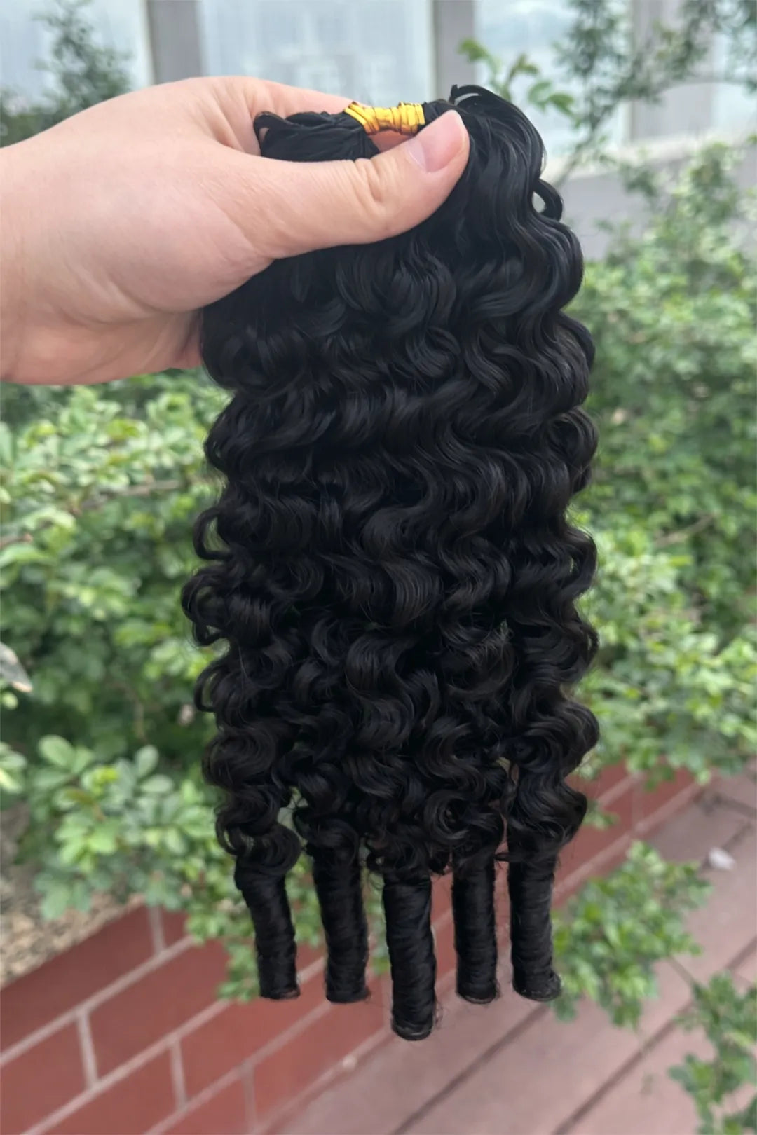 Double Drawn Feather Crochet Hair Burmese Water Curly Human Hair