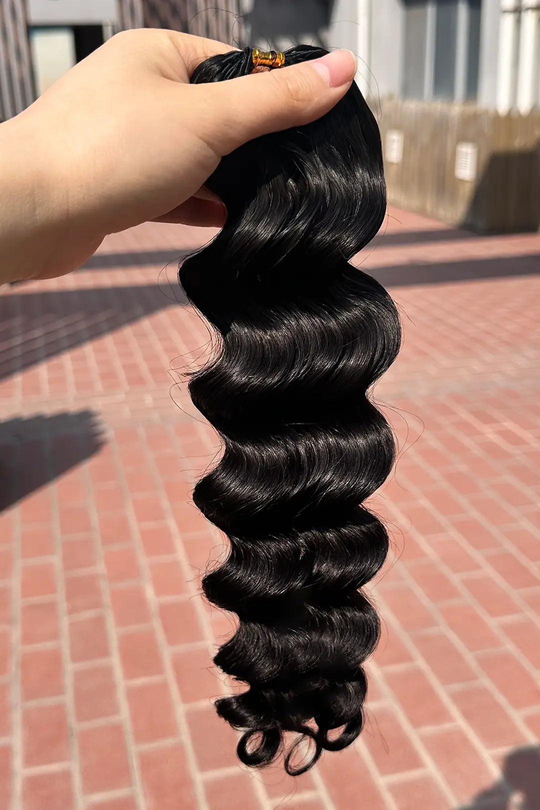 Double Drawn Feather Crochet Hair Extension Loose Wave Human Hair