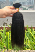Kinky Straight Bulk Hair For Braiding Natural Black BU10