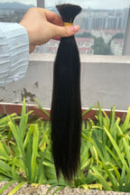 Straight Bulk Hair For Braiding Natural Black BU09