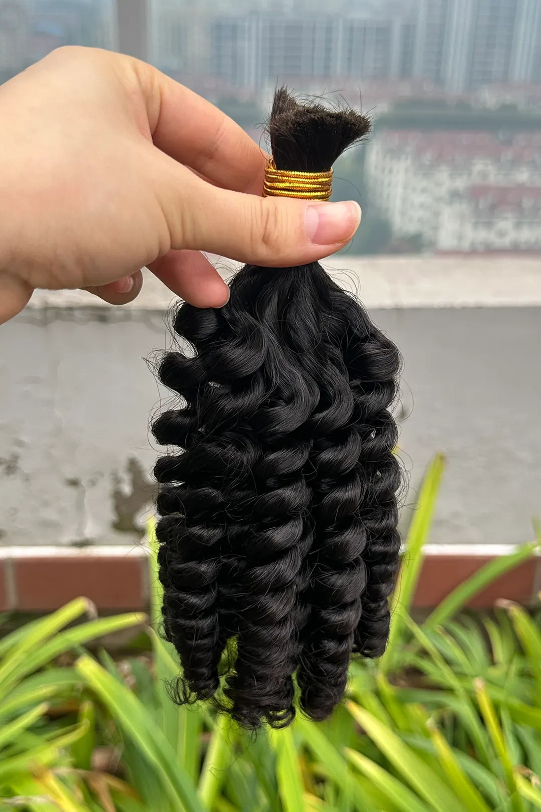 Twist Curly Bulk Human Hair for Braiding  Natural Black BU26