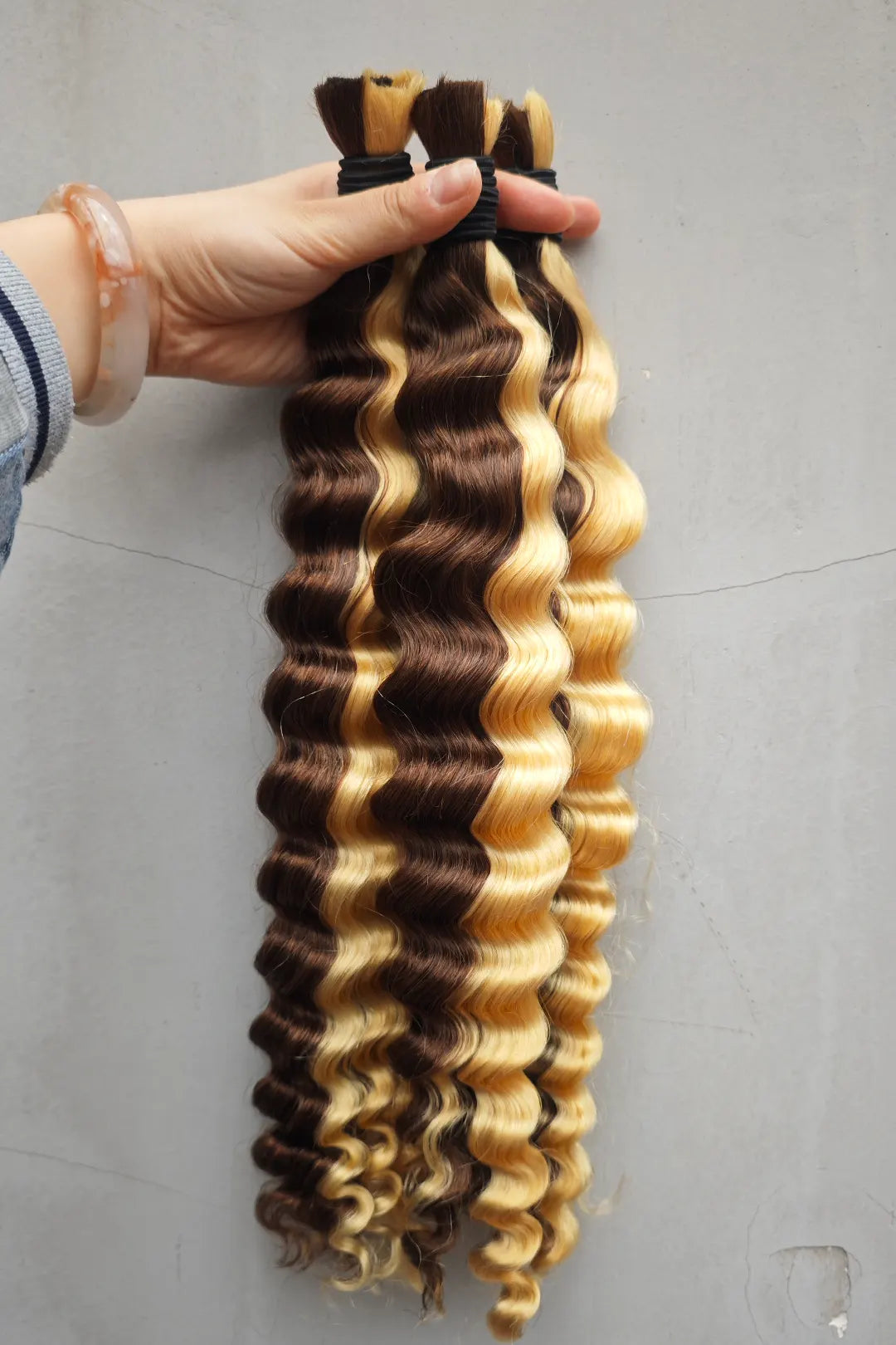 Piano Color #4/#613 Bulk Hair Deep Wave for Braiding BU34