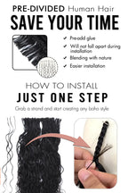 Pre-Divided Loose Wave Bulk Human Hair For Braiding Easy Split BU83