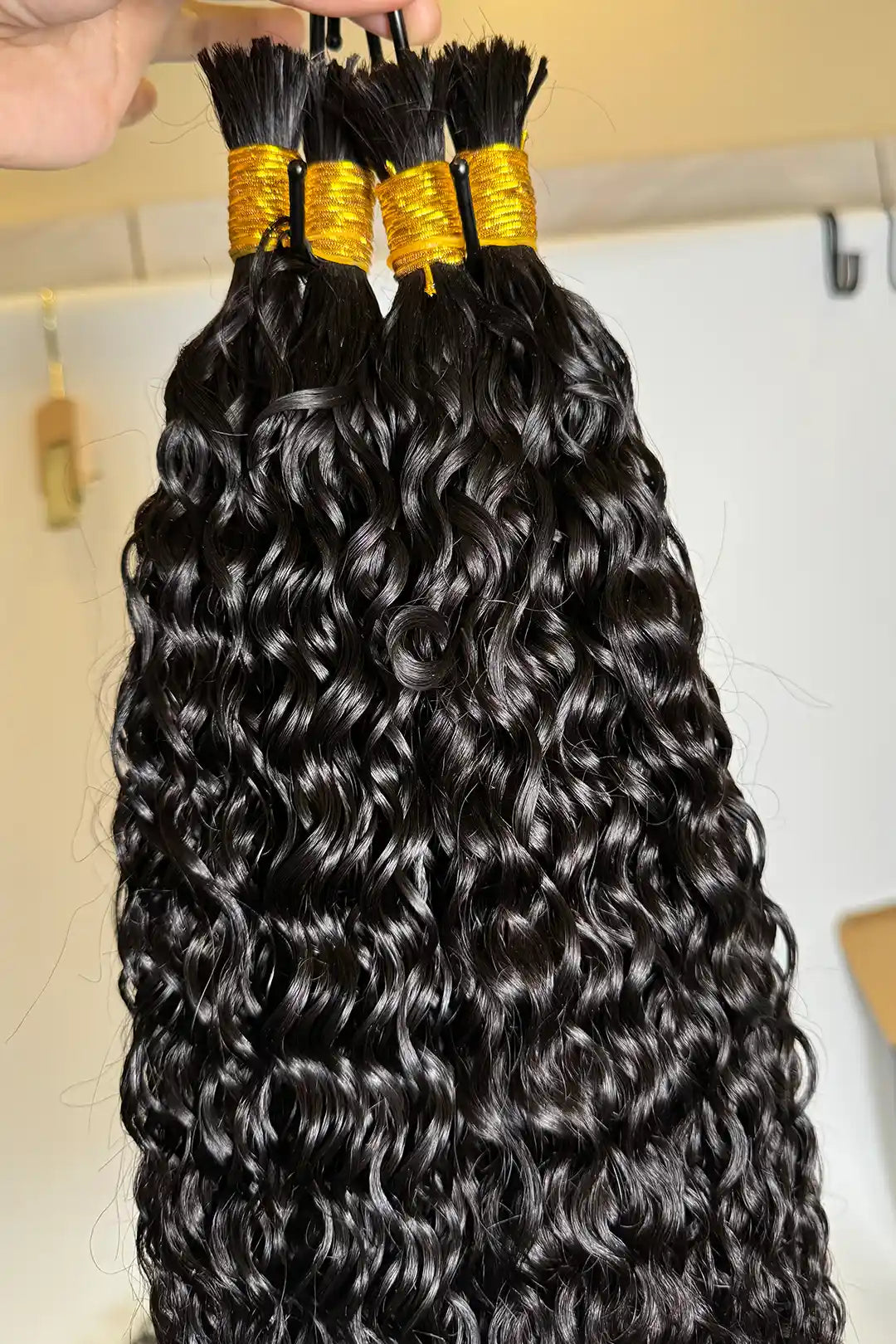 Pre-Divided Water Wave Bulk Human Hair For Braiding Easy Split BU82